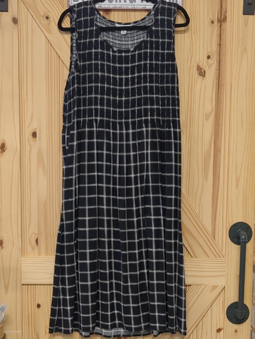 croft & barrow Black and White Windowpane Maxi Dress